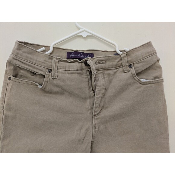 Gloria Vanderbilt Amanda Petite 10P Tan Khaki Straight Leg Slimming Stretch Jean - Picture 2 of 14